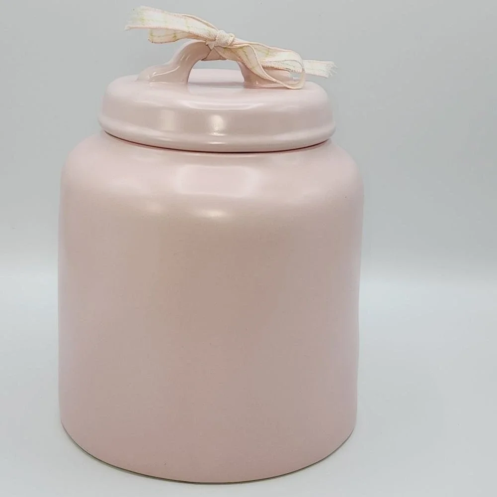 Rae Dunn Happy Easter Pink Ceramic Canister Cookie Jar 8.5in Artisan